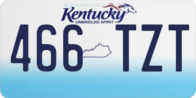 KY license plate 466TZT