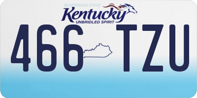 KY license plate 466TZU