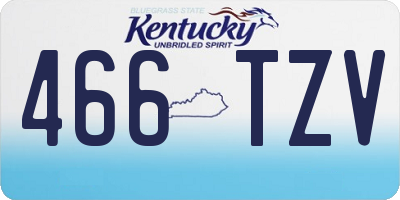 KY license plate 466TZV