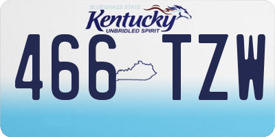 KY license plate 466TZW