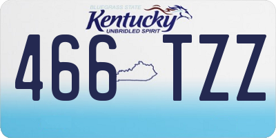 KY license plate 466TZZ