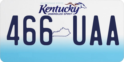 KY license plate 466UAA