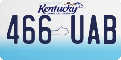 KY license plate 466UAB