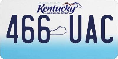 KY license plate 466UAC