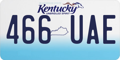 KY license plate 466UAE