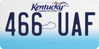 KY license plate 466UAF