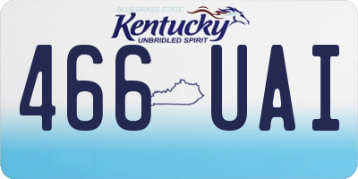 KY license plate 466UAI