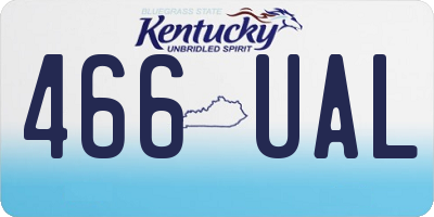 KY license plate 466UAL