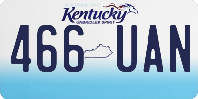 KY license plate 466UAN