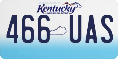 KY license plate 466UAS