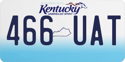 KY license plate 466UAT