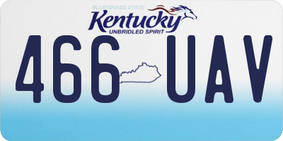 KY license plate 466UAV