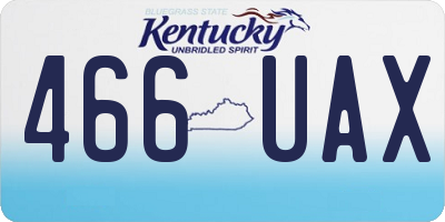 KY license plate 466UAX