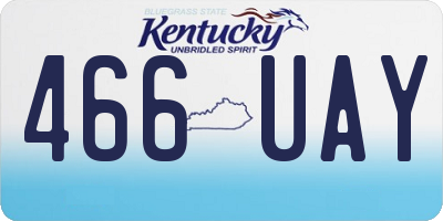 KY license plate 466UAY