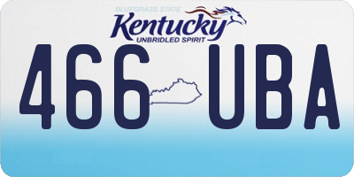 KY license plate 466UBA