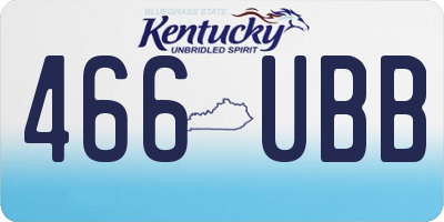 KY license plate 466UBB
