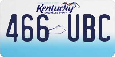 KY license plate 466UBC