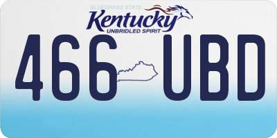 KY license plate 466UBD