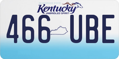 KY license plate 466UBE