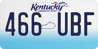 KY license plate 466UBF