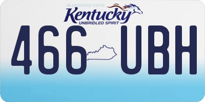 KY license plate 466UBH