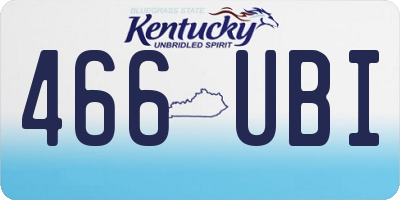 KY license plate 466UBI