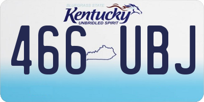 KY license plate 466UBJ