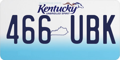 KY license plate 466UBK