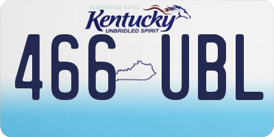 KY license plate 466UBL