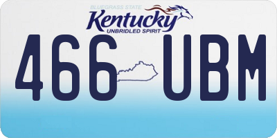 KY license plate 466UBM