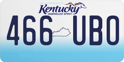 KY license plate 466UBO