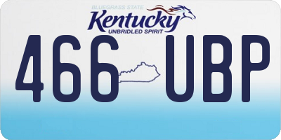 KY license plate 466UBP