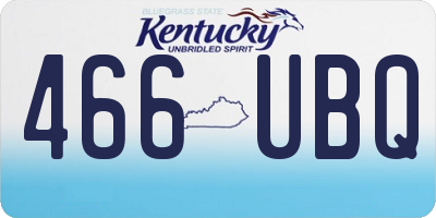 KY license plate 466UBQ