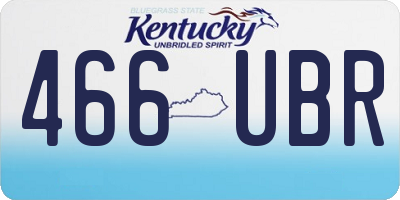 KY license plate 466UBR