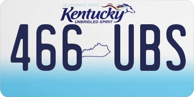 KY license plate 466UBS