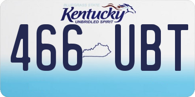 KY license plate 466UBT