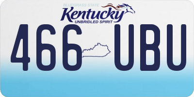 KY license plate 466UBU