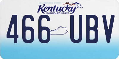 KY license plate 466UBV