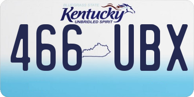 KY license plate 466UBX