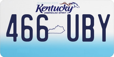 KY license plate 466UBY