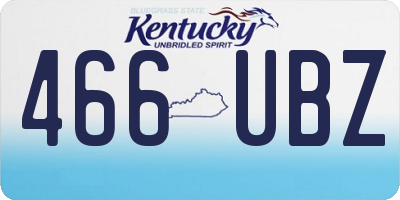 KY license plate 466UBZ