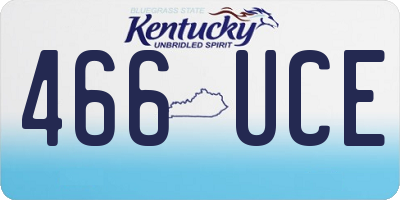 KY license plate 466UCE