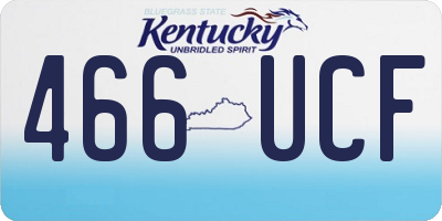 KY license plate 466UCF