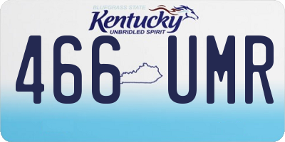 KY license plate 466UMR