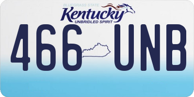 KY license plate 466UNB