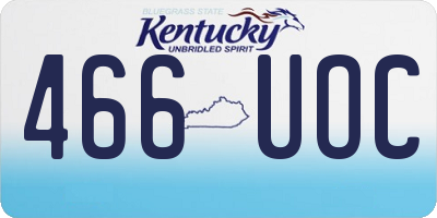 KY license plate 466UOC