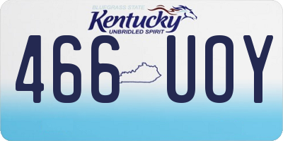 KY license plate 466UOY