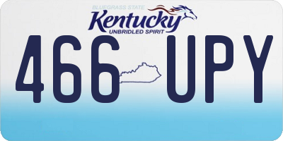 KY license plate 466UPY