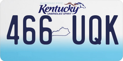 KY license plate 466UQK