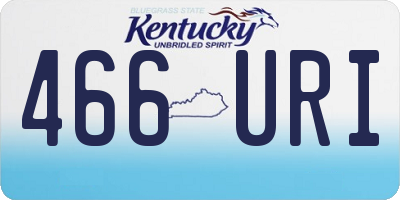 KY license plate 466URI